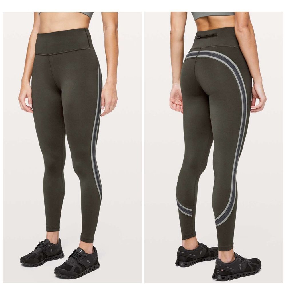 Lululemon Size 2 Run Crew Tight *28" Dark Olive Leggings